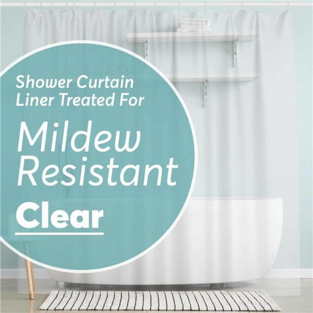 BigFoot Shower Curtain Liner 72x72 Clear PEVA Waterproof Bathroom Curtain